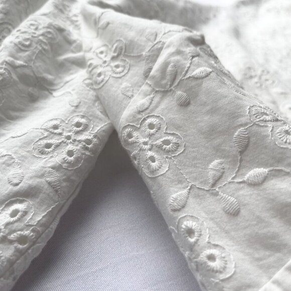 NWT TED BAKER JENAAY WHITE EYELET SHORT PUFF SLEEVE MAXI PEASANT DRESS - 5 (XL) - Picture 13 of 16